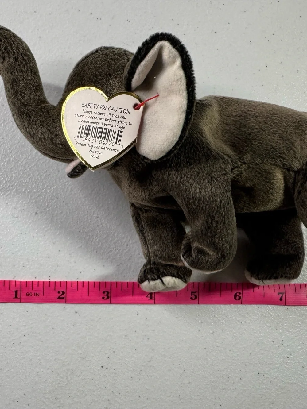 Ty Plush Elephant Stuffed Animal - Gray